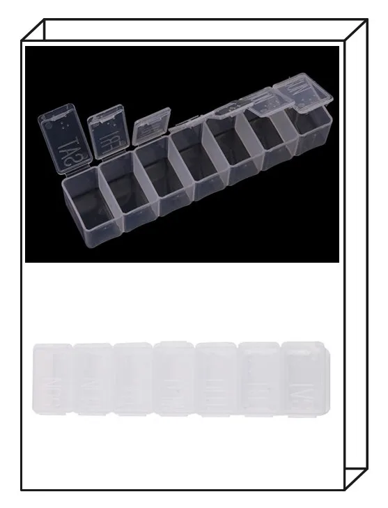 7 Days Weekly Pill Case Medicine Storage Tablet Splitters Pill Box 7 Solt Pill Case Storage Dispenser