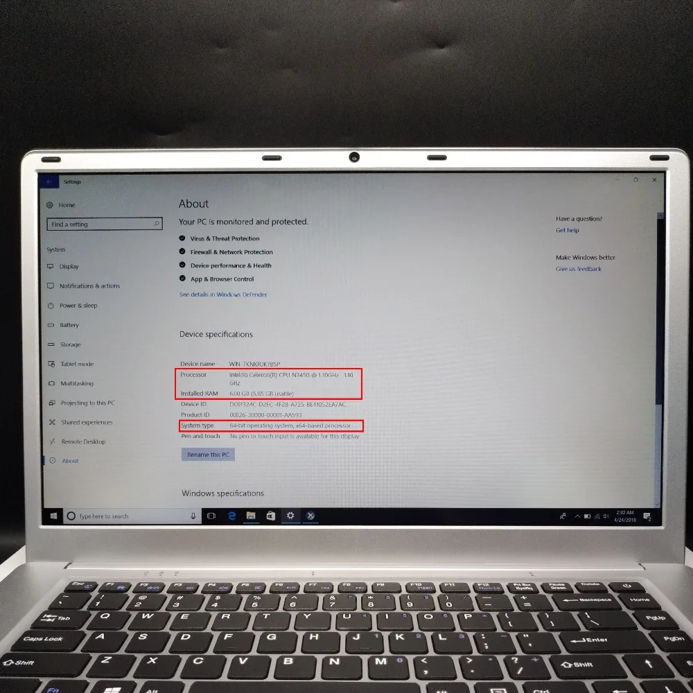Windows 10 Intel celeron N3450 15 6 дюймов DDR3 Гб ram 64 EMMC ноутбук встроенный bluetooth Камера AC wifi ГБ