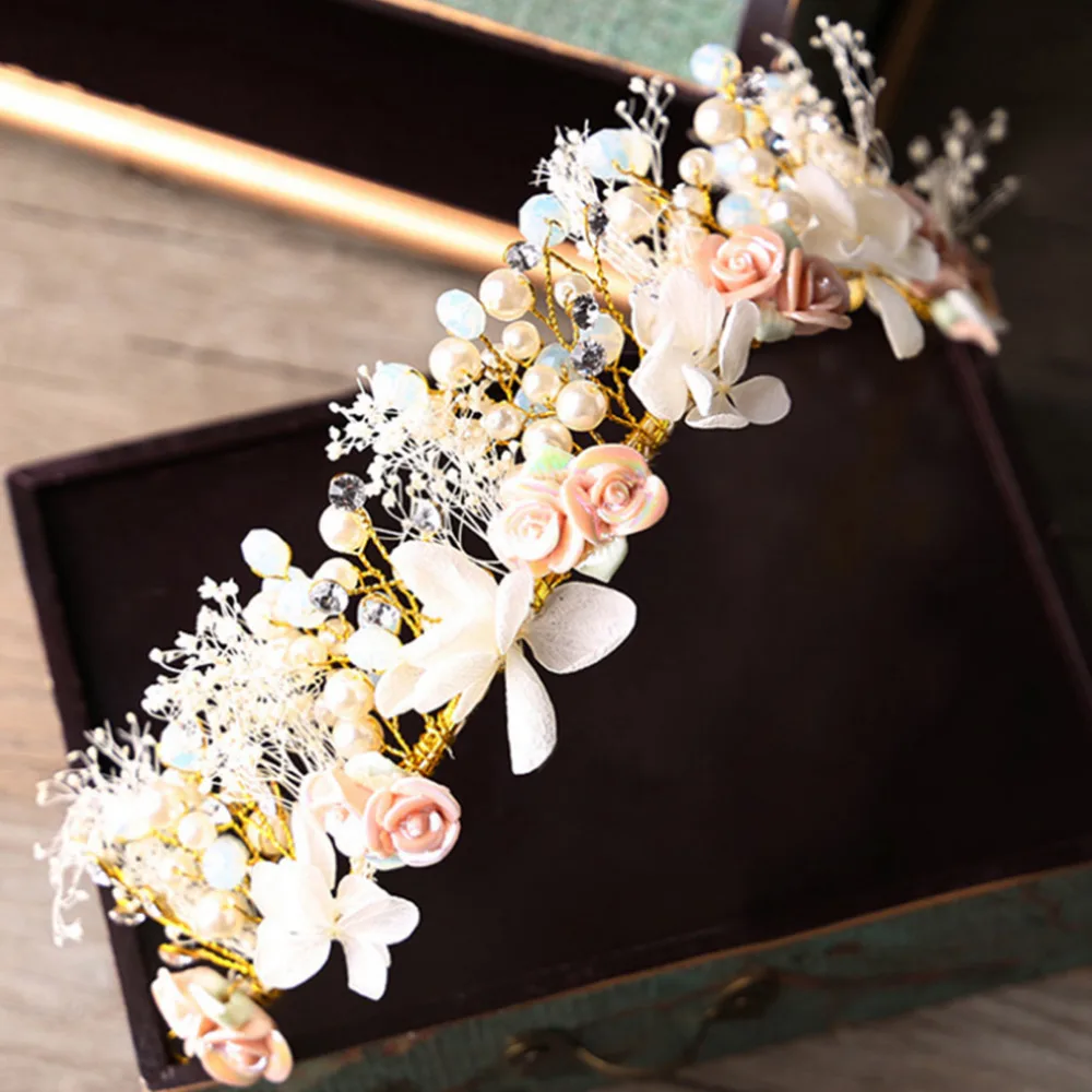 

Bride Headband Hair Band Flower Women Wedding Headwear Jewelry Hair Accessories