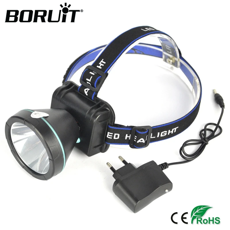 

BORUIT 2000LM Big LED Headlight Rechargeable 2-Mode Headlamp Camping Head Torch Hunting Frontal Lantern Fishing Lamp
