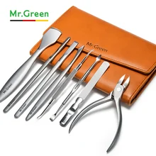 MR. GREEN педикюрный набор машинка для стрижки ногтей подарочный набор из нержавеющей стали профессиональные кусачки для маникюра с кожей набор для маникюра с чехлом набор для ногтей