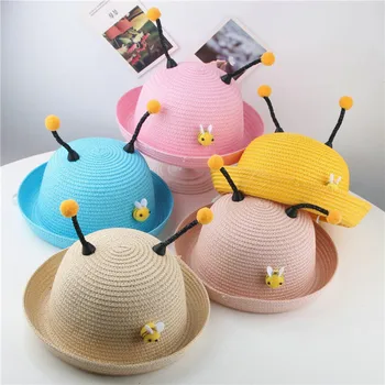 

Summer Kids Hat Baby beanie Boy Girls Cap Cartoon Children Breathable Hats Straw Muts zonnehoed baby casquette enfant garcon