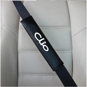 

2pcs PU material carbon fiber texture Fashion Car Seat Belt Cover Car Seat belt shoulder Pads for Renault CLIO