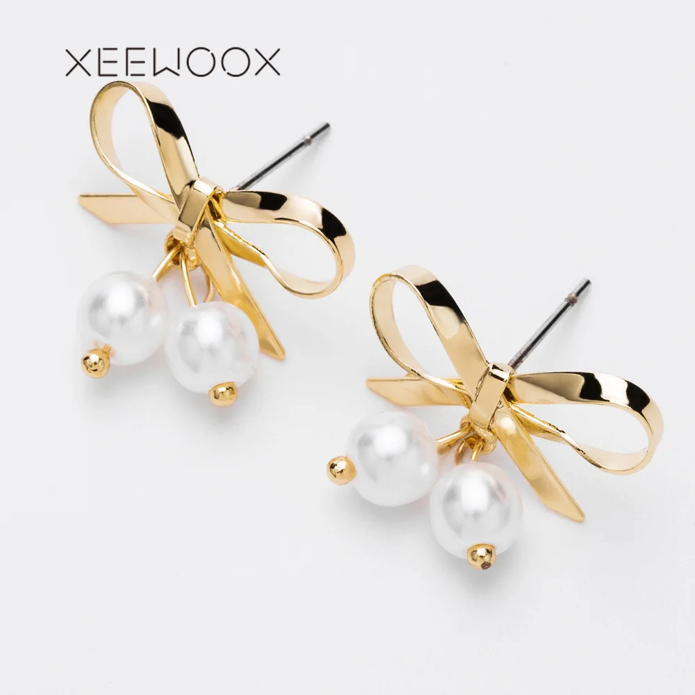 XEEWOOX 2019 New Sweet Lovely Gold Color Butterfly Bow Knot Imitate