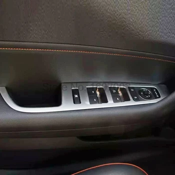 

For 2015 2016 Hyundai Sonata Left-handed Driving Model Matte Chrome Interior Door Armrest Cover Window Liftr Switch Molding Trim