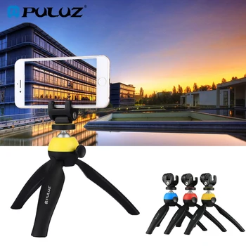 

PULUZ Pocket Potable Mini Tripod Mount with 360 Degree Ball Head & Phone Clamp for iPhone Smartphones GoPro DSLR Cameras
