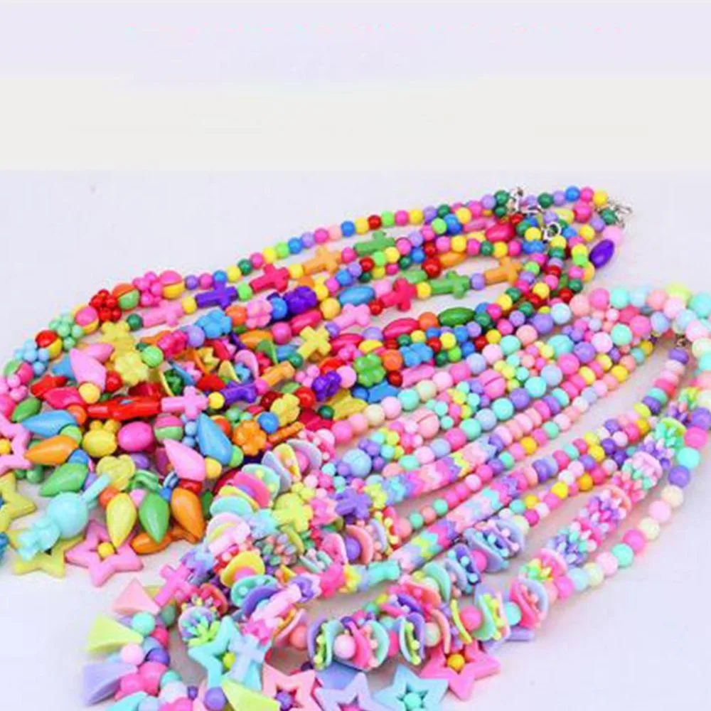 

Vivid Color Plastic Toy Kids Stringing Threading Beads Toy Baby Educational DIY 3D Puzzle Toy