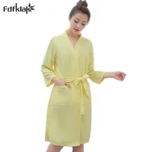 Для женщин халат ярких цветов весна-осень халаты для Для женщин вафельный мягкая Домашняя одежда пижамы Халаты dreesing платье 8 видов цветов