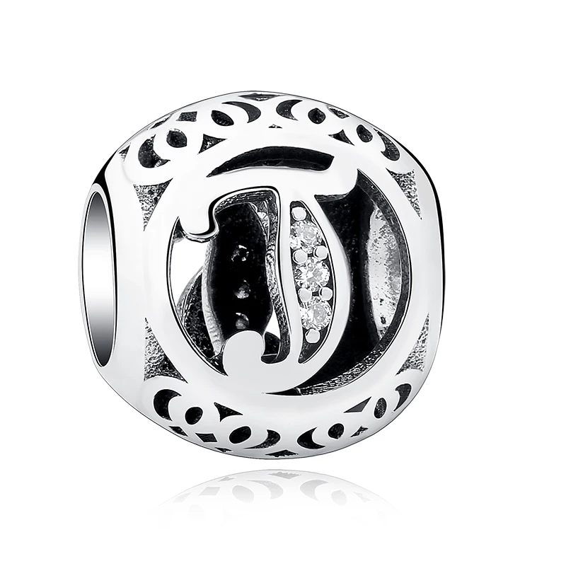 ELESHE Fashion Jewelry Authentic Real 925 Silver Alphabet Letter A-Z Bijoux Bead Fit Original Charm Bracelet Necklace