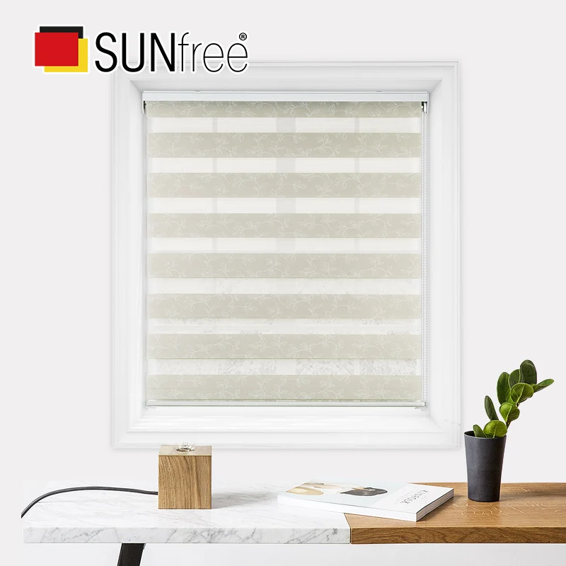 

Small Dust Cover Zebra Blinds Made to Measure 100% Polyester Double Layer Day night Blinds Living room Study