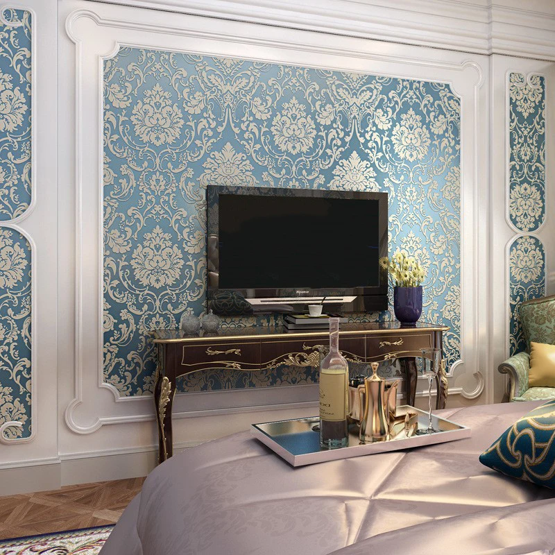 Золотая 3D рельефная настенная бумага для дома в рулоне, роскошная классическая Серебряная Цветочная настенная бумага для гостиной, спальни, телевизора, фоновый Декор