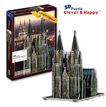 

3D puzzle DIY toy paper building model cologne cathedral Cologn Church Kolner Dom Germany Hohe Domkirche St. Peter und Maria 1pc