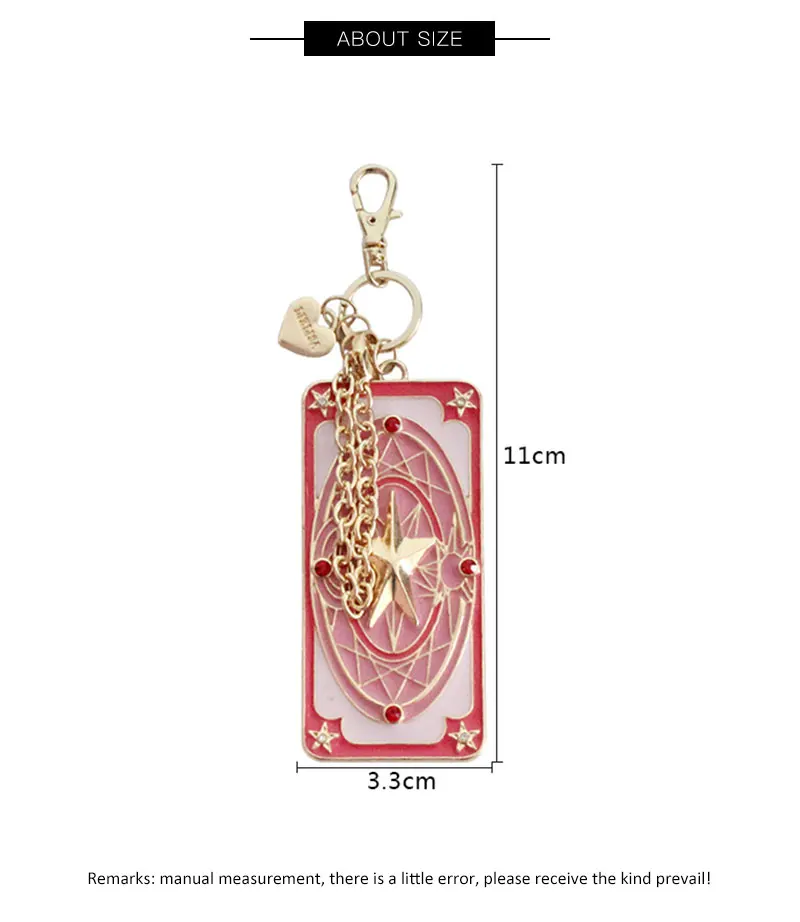 SANSUMMER Fashion Metal Key Chains Women Cartoon Powder Yellow Cards Key Chains Lovely Gold Female Key Chains 5383