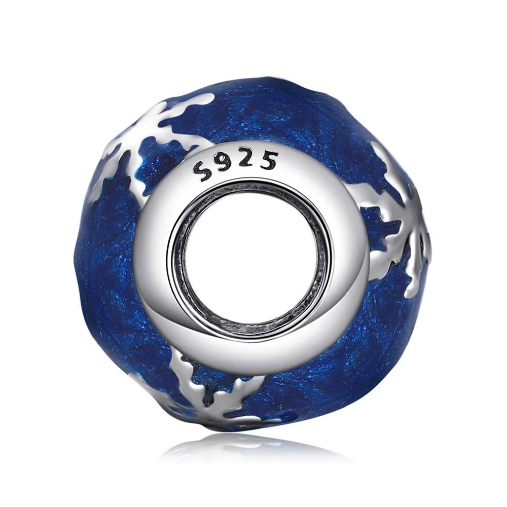 Jewelrypalace 925 пробы серебро рождественские снежинки голубой эмалью бисер Подвески Fit