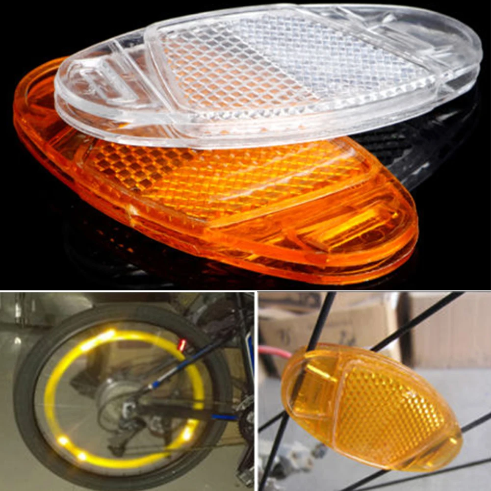 

2pcs Cycling Bicycle Bike Wheel Safety Spoke Reflector High Reflective Mount Clip Warning Reflective Sheet