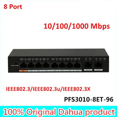 

DH PoE Switch DH-S1500C-8ET1ET-DPWR 8CH Ethernet Power Switch Support 802.3af 802.3at POE POE+ Hi-PoE Power Supply Standard