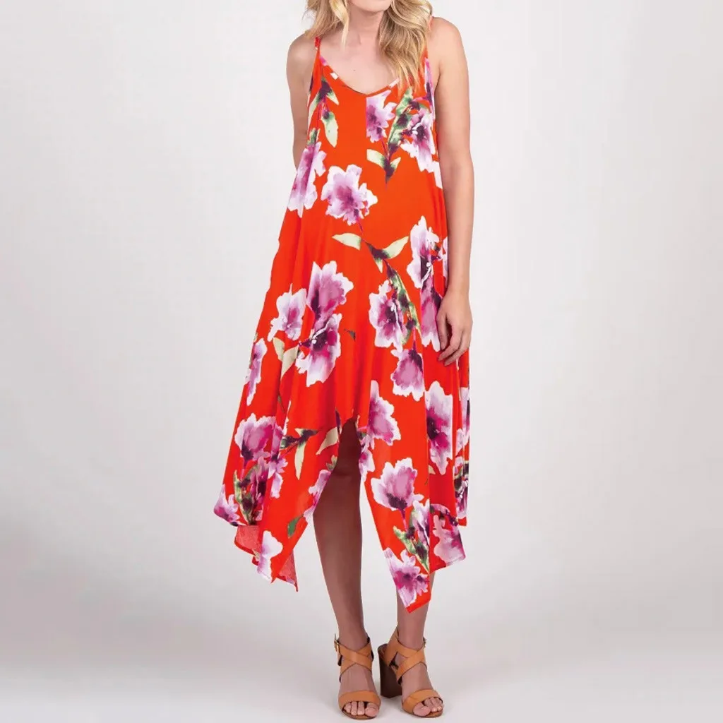 

ISHOWTIENDA Sexy pregnant Women Beach Dress Clothes Women Maternity Summer Floral Sleeveless Casual Sundress Pregnancy Dress
