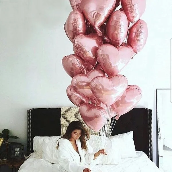 

20pcs 18inch Rose Gold Heart Balloons Birthday Party Wedding Decoration Bride To Be Bachelorette Party DIY Globos Decoration