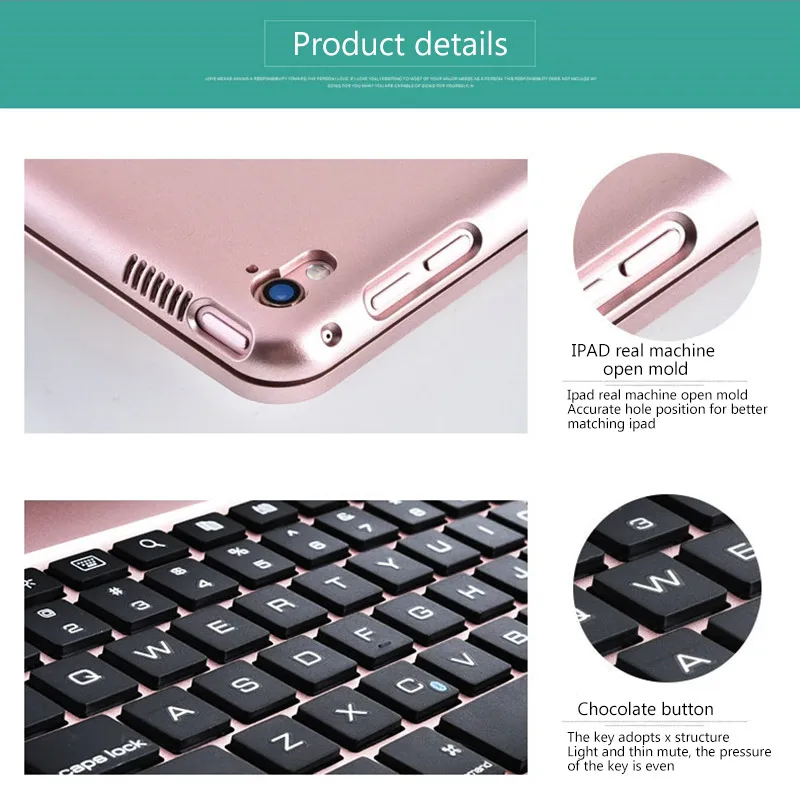 New Bluetooth Keyboard Case Cover For IPad pro 9.7 For IPad air 1 2 Stand Shell Bluetooth Automatic Connection Wireless Keyboard