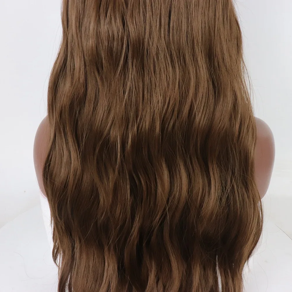 Fantasy Beauty Light Brown Lace Front Wigs Natural Wave Long Frontal Lace Wig with Heat Resistant Synthetic Hair for Restyled