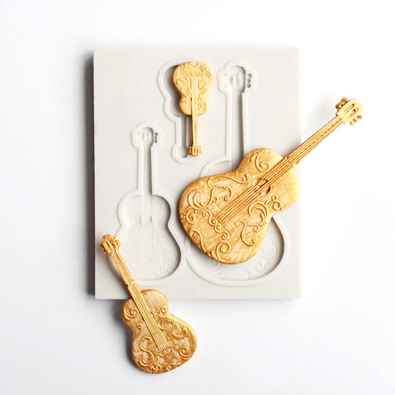 Toporchid Instrument De Musique Guitare Silicone Fondant Savon 3d Moule A Gateau Cupcake Gelee De Bonbons Au Chocolat Decoration De Cuisson Outil Accessoires Cuisine Et Maison Centroarco Com