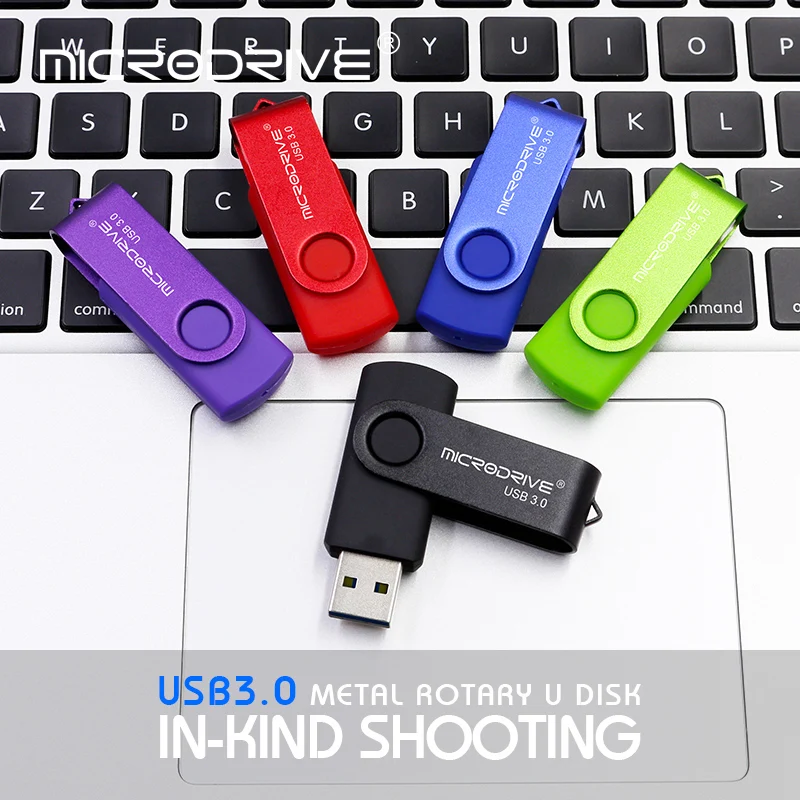 USB3.0 Flash Drive 128GB Pen drive 32GB 64GB 16GB 8GB Metal Key Ring Memory USB 3.0 Stick