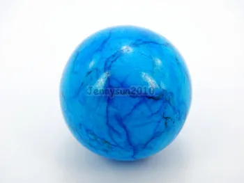 

Natural Collectible Stabilized Blue Tur-quoise Gems Stone Round Ball Decor Statue Sphere Handball Health Massager 30mm 5Pcs/Pack