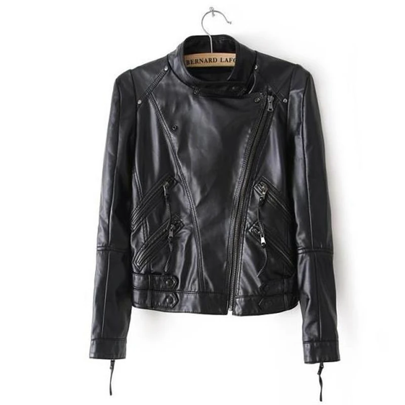 

Brand Motorcycle Pu Leather Jacket Women Winter Coat Autumn Zipper Outerwear Jacket Coat Female Veste La Chaqueta Manteau Abrigo