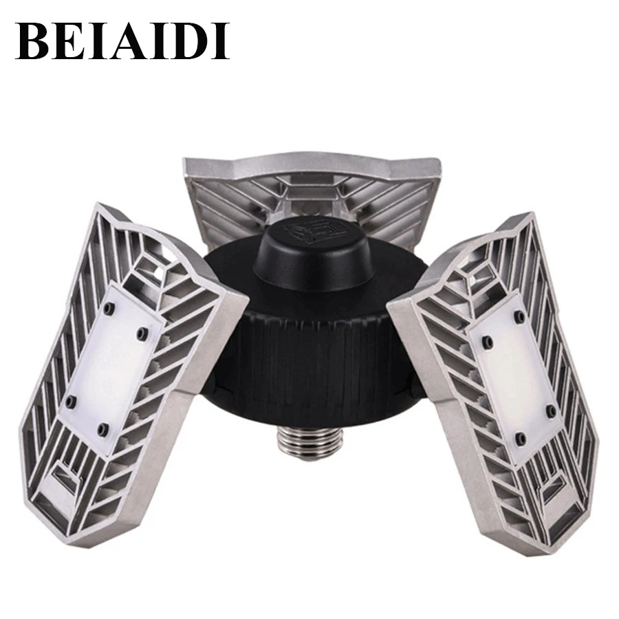 

BEIAIDI 60W Led Deformable Garage Light E27 Indoor Radar Sensor Lamp High Intensity Parking Warehouse Industrial Mining Lamp