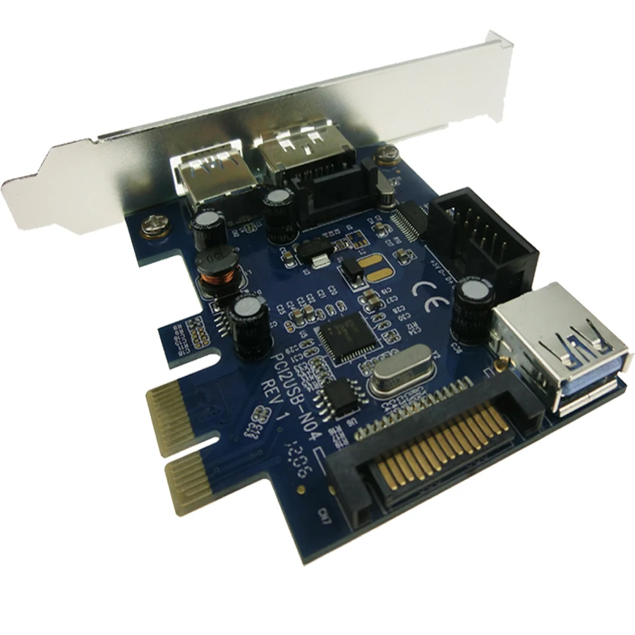 

PCI-e to Power eSATA + USB3.0 + 9pin USB2.0 Adapter Converter Card with SATA Power Socket PCIN0304