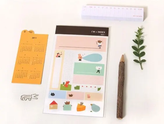 

2pcs/lot New Cartoon designs DIY paper index sticker note label sign Post