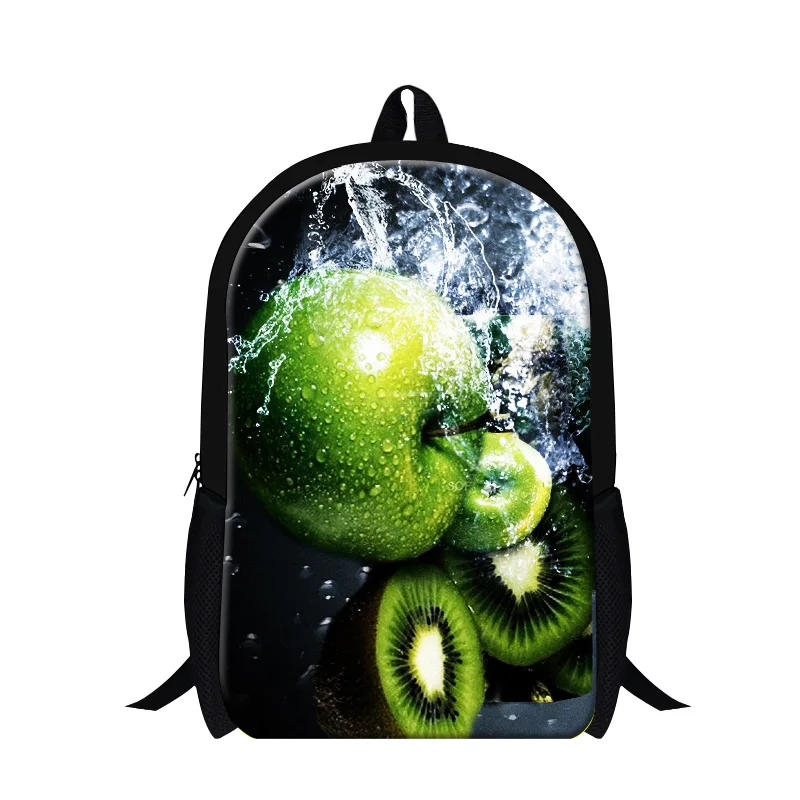 Fashion Green Apple Fruits Print Shoulder Backpack Casual Travel Bag Girl Student School Bags Mochilas For Teenagers Bookbags bookbags-for-girls