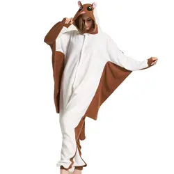 Забавные Летающие Rat кигуруми флис Комбинезоны для взрослых теплая Мышь карнавальный костюм животного для костюмированного представления