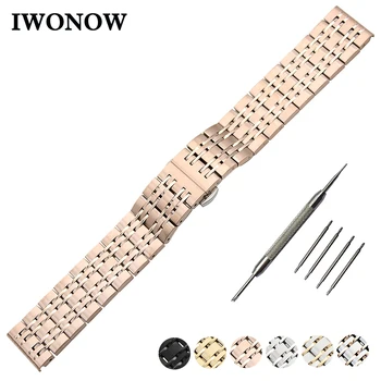 

Stainless Steel Watch Band 22mm for Asus ZenWatch 1 2 Men WI500Q WI501Q Butterfly Buckle Strap Wrist Belt Bracelet Black Silver