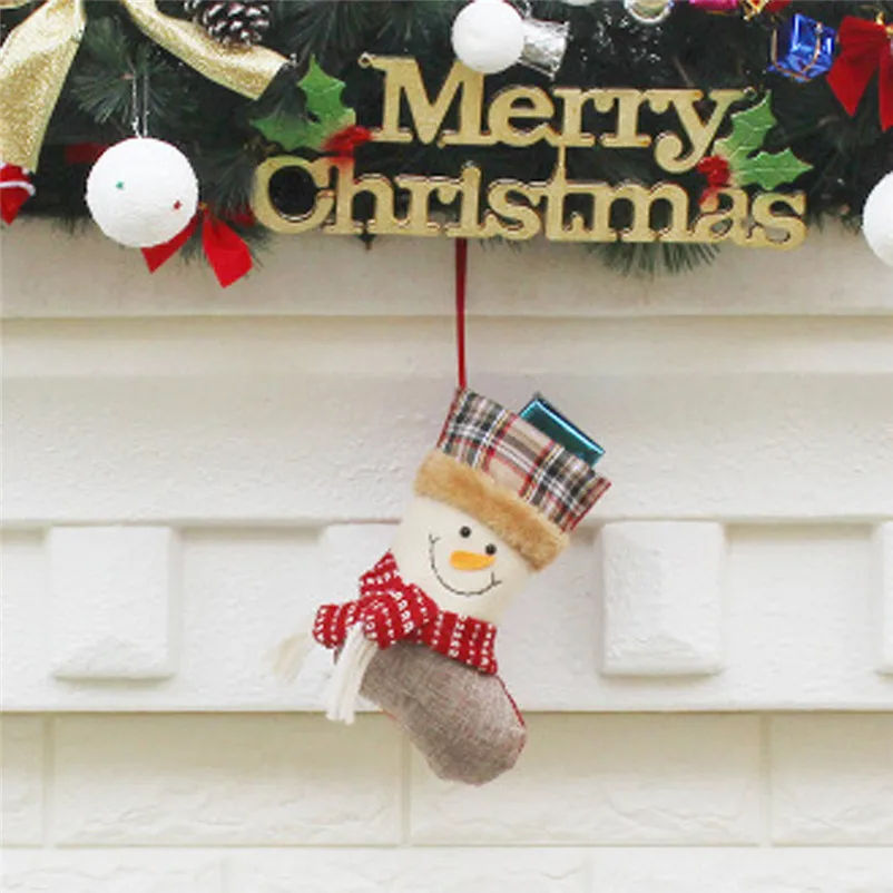 Santa Claus products Snowman Elk Xmas Decor kids candy bag Ornament christmas socks decoration New Year Decor For Home O07 (7)