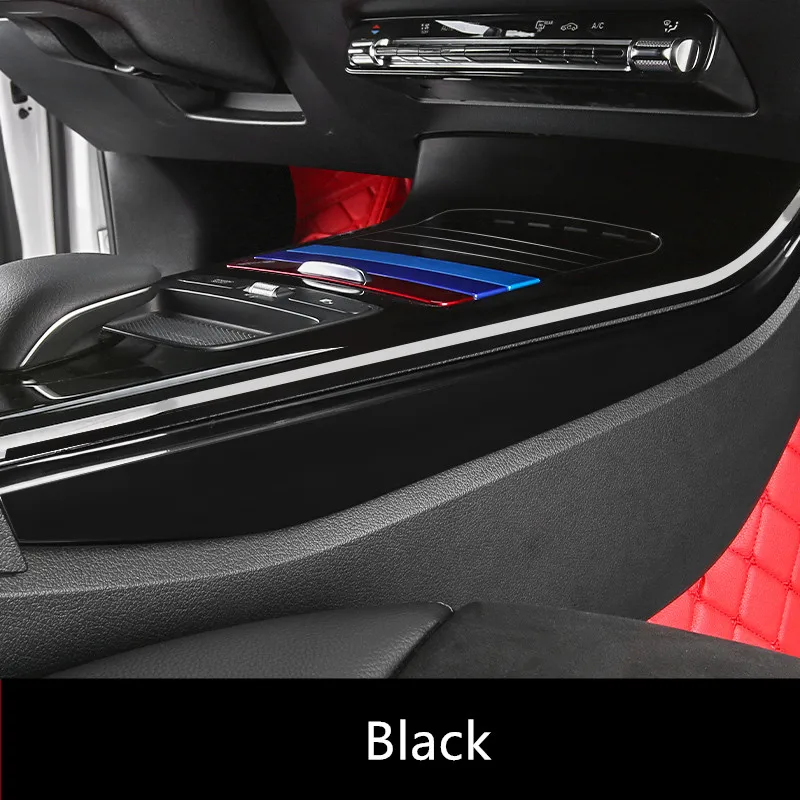 Black Автомобильный Центральный рычаг переключения передач, обе боковые панели, декоративные наклейки, отделка для Mercedes Benz A Class A180 200, стиль интерьера - Название цвета: Black