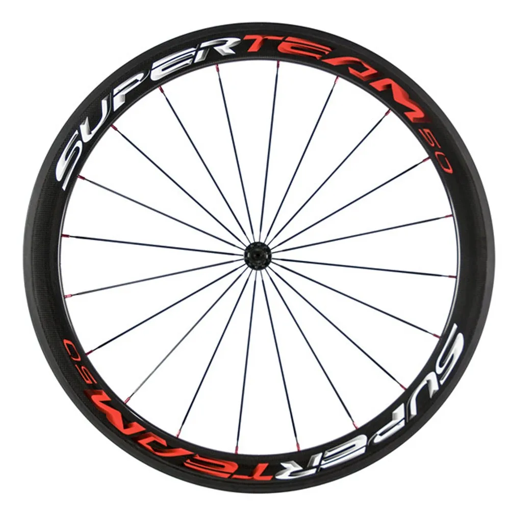 Top Wholesale black glossy decals 50mm 700c clincher matte finish carbon wheels with black novatec hub for road bike use wheelset 3