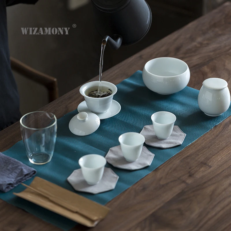 WIZAMONY дорожный чайный набор китайского кунг-фу gaiwan Чайник чайные чашки яркая