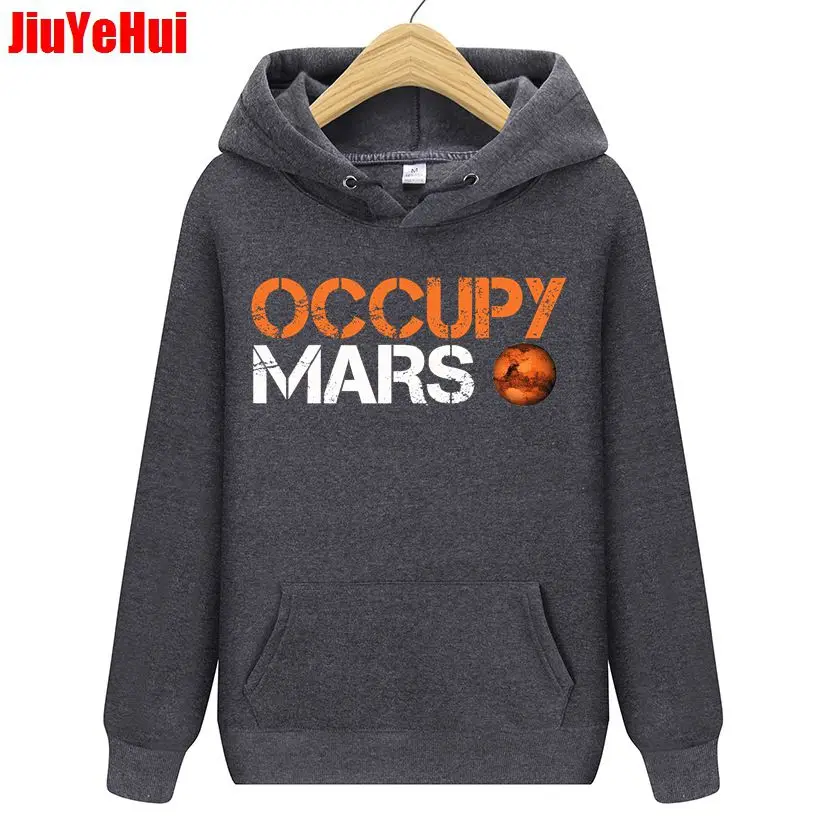 

2018 Spring Autumn Men's OCCUPY Mars SpaceX Starman Hoodies Man 100% Cotton Elon Musk Space X Sweatshirts Men's Hoodie
