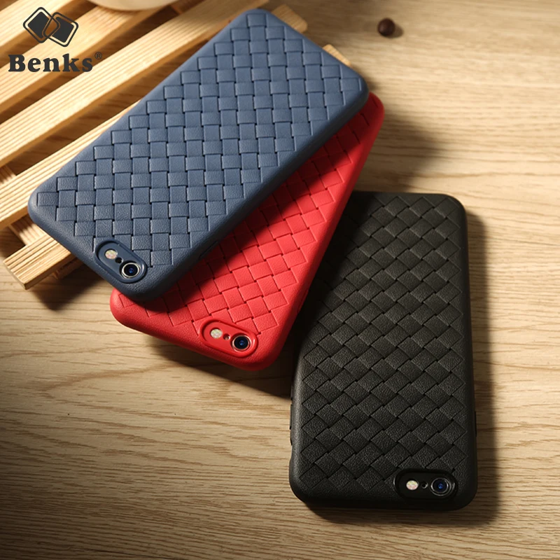 Benks Weave Case For iPhone 6s 7 8 Plus Cover Luxury Ultra Thin Cases 6 Capinhas Soft TPU Coque Fundas Black |