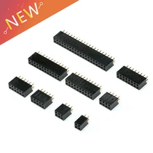 10 peças 2.54mm 2x 2/3/4/5/6/8/10/12 conector de cabeçote duplo fêmea/16/40 pinos, conector pcb de linha dupla