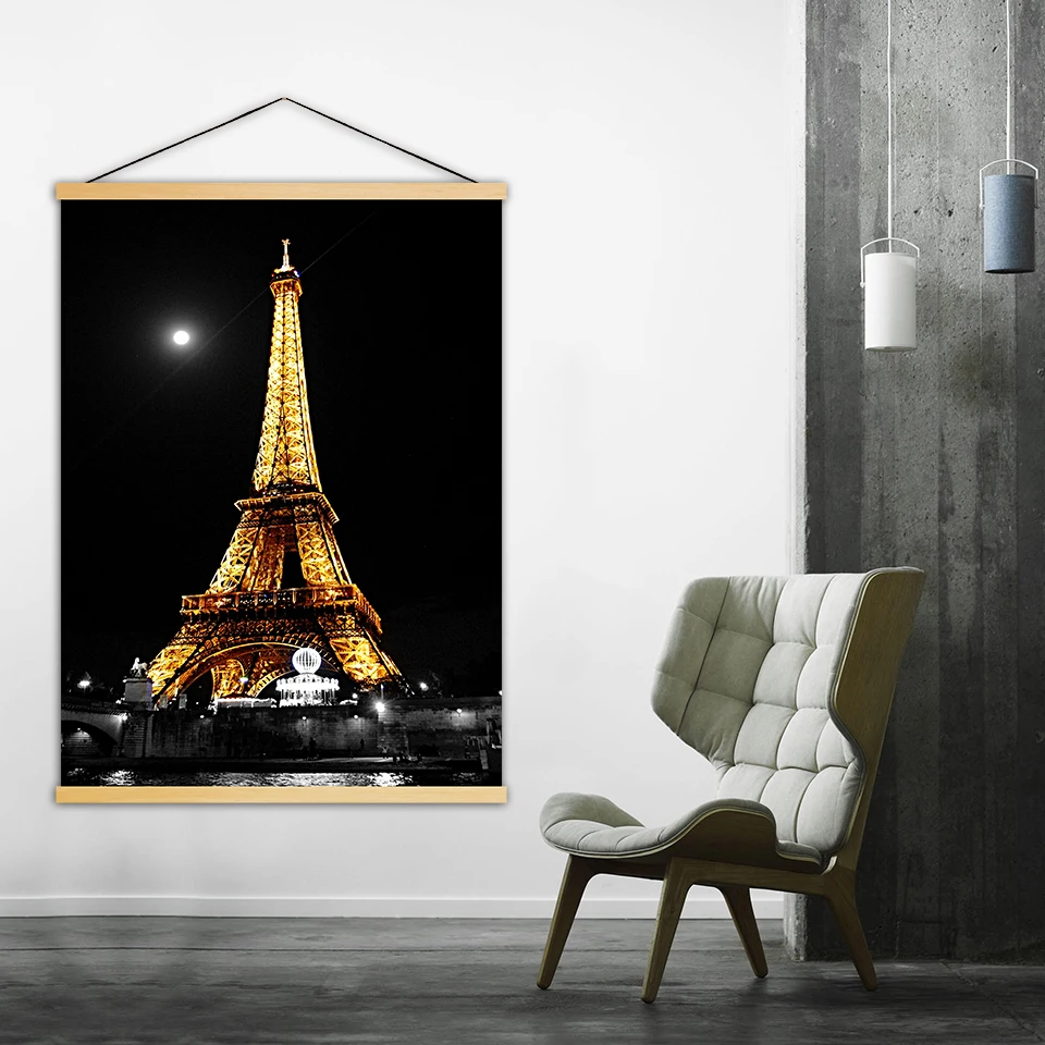 Print-Canvas-Modern-Wall-Art-Paris-Tower-Painting-Light-Solid-Wood-Hanging-Scrolls-Poster-Landscape-Home (1)