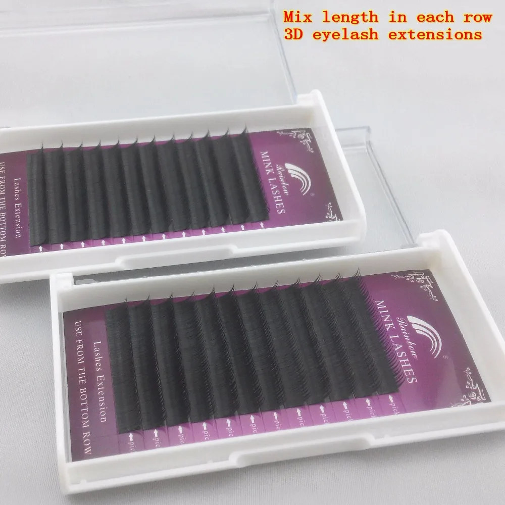 

camellia eyelash extensions best selling 3D individual soft korean mink eyelash mix lengths black synthetic fiber Free shipping