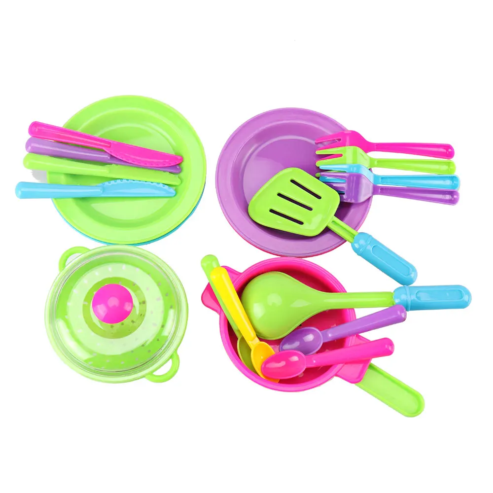 Price 28Pcs Children Play Pretend Toys Educational Kitchen Cooking Tableware Playset