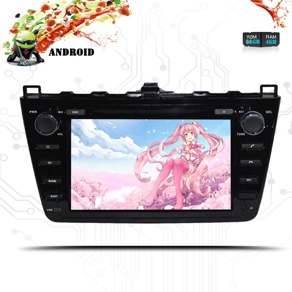 Best Android 9.0 64+4GB Car DVD player GPS navigation Deckless radio For Mazda 6 Atenza 2008-2012 Satnav multimedia tape radio Audio 1
