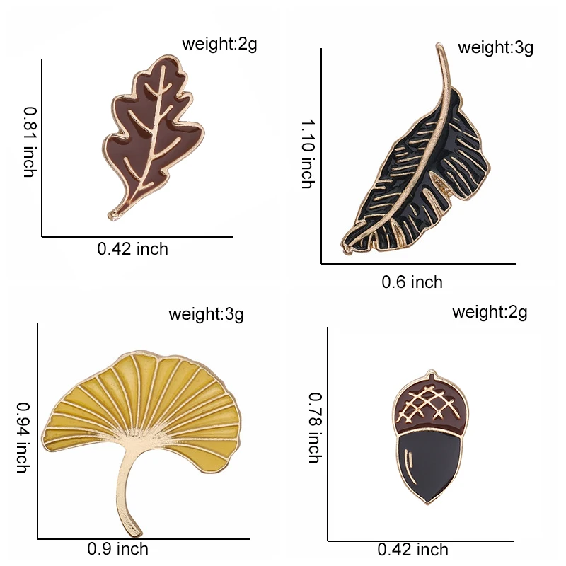 Шпилька с растением природа булавка желудь эмаль лацкан булавка абрикосовые листовые значки лист Броши Завод значок подарки для нее