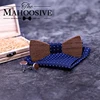 Men's Plaid Wooden Bow Tie Set Striped Wood Bowtie Handkerchief Cufflinks Sets With Wood Box For Men Wedding Gift ► Photo 3/6