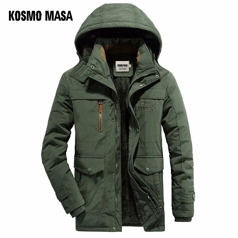 Черная Толстая длинная куртка KOSMO Mass Мужская парка пальто 2018 зимние куртки