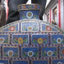 Regius дворец чистая бронза ручная работа клуазоне долговечность кастрюля с плоским дном КРОК ваза 8,02