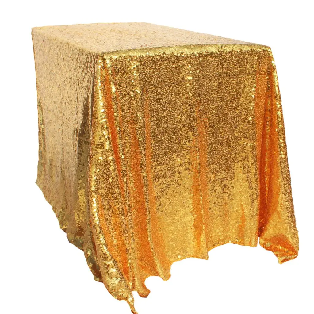RUBIHOME Gold Sliver Sequins Square Tablecloth Table Cover for Wedding Party Christmas Decoration